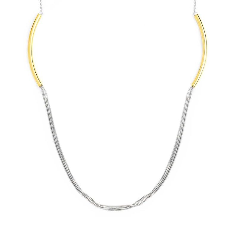 Collier chaîne serpent Marlù 33CO0036GS en acier argenté pour femme