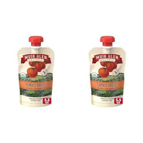 Muir Glen Organic Tomato Paste in Resealable Pouch, 5.5 oz. (Pack of 2)