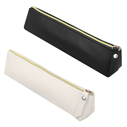 TOPBELIEF Slim Leather Pencil Case, 2 Pcs Special Pencil Case Small, Fountain Pen Case