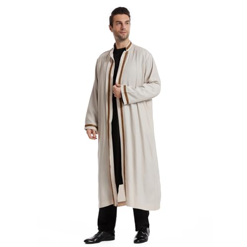 Qianliniuinc Thobe for Men Abaya Islamic Clothing - Muslim Kaftan Dubai Arabic Robe Loose Fit Casual Prayer Wear2