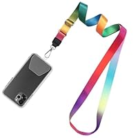 スマホストラップ 首掛け 携帯ストラップ レインボー スマホ