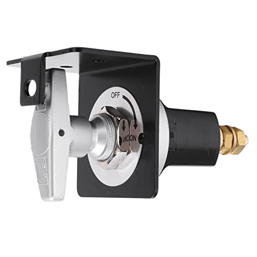12V Metal Battery Power Off Switch with Lock Out Plate Battery Power Cut Isolator Killer for RV Yacht Truck Engineering Vehicle Automobiles