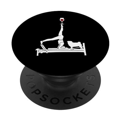 Vino Pilates Reformer Pilates con Amante Pug PopSockets PopGrip Adhesivo