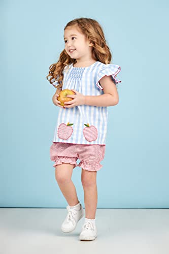 Mud Pie Baby Girls Mud Pie Back To School Toddler Girl Top And Short Set, Pink/Blue, Small 12-18M Us #TOP2