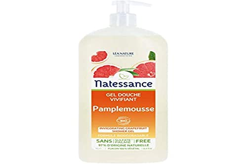 Natessance - Gel Douche Vivifiant - Pamplemousse - Certifié Bio Cosmos Organic - Flacon Pompe - 1 L Cover