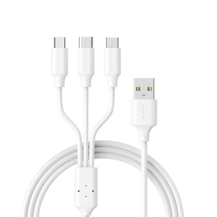 OUKITEL Cable de carga universal 3 en 1, adaptadores micro USBLightningUSB C, cable de carga premium de 3.2 pies para iPhone