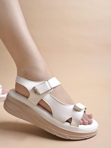 Image of Shoetopia Women's Comfort Sandals | Lightweight Orthopedic Wedge Sandals with Adjustable Straps & Cushioned Sole for Casual Daily Footwear