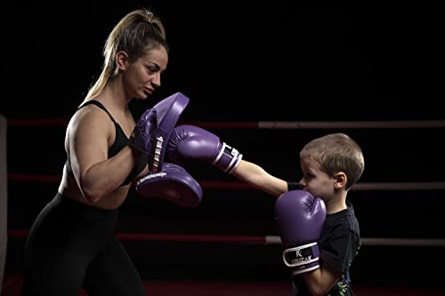 Kruzak Boxing Gloves For Kids 5-10 Years Training, Sparring, Kickboxing, Muay Thai, Martial Arts & Mma Fighting - Boys & Girls Punch Bag Mitts Training Purple 4Oz #TOP4