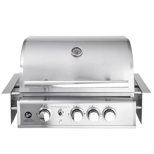 Allgrill Top-Line Chef M Built-In Barbecue à gaz encastrable en acier inoxydable Air System 3 brûleurs/brûleur arrière