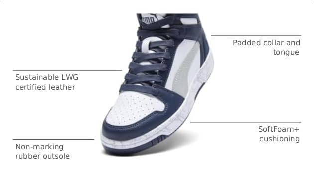 Image of PUMA Unisex-Child Rebound Layup Mid Shoes