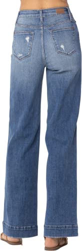 Judy Blue High Rise Distressed Denim Trousers3