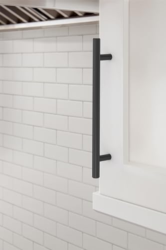 Image of Amerock 6-5 /16 inch Bar Pulls Black Bronze Drawer Pull | 6-5 /16 inch (160mm) Center-to-Center Mounting Distance and 8-5 /8 inches Overall Length, Durable Carbon Steel Cabinet Hardware