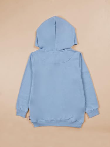 Image of KiddoPanti Boys Solid Cotton Full Sleeve Zip-Up Front Open Hooded Sweatshirt