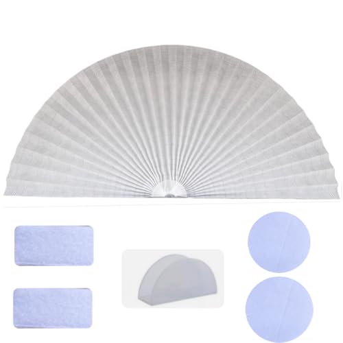 Leaf Pattern Arch Window Shade Non-Woven Arch Semi-Shading Blinds Half Circle Window Shade Curtains Half Window Moon Shades Bedroom Living Room Balcony Decor (White, 22x44 inch?55x110cm?)