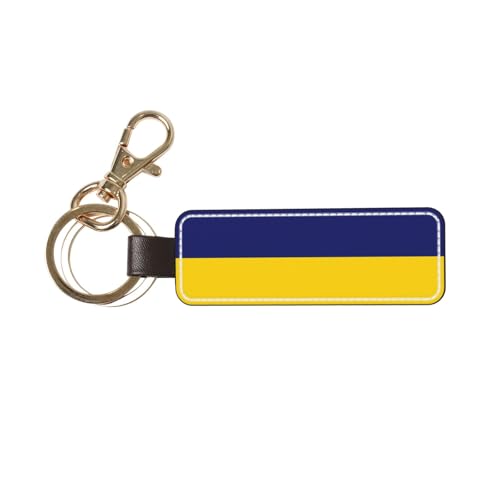 Ninainaid Porte-clés de voiture en cuir véritable avec drapeau de l'île Maurice, porte-clés universel pour homme et femme.