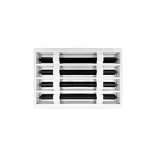 Image of BUILDMART - 12x8 White Modern AC Vent Cover - Decorative Air Vent - Standard Linear Slot Diffuser - Register Grille for Ceiling, Walls & Floors - Texas Buildmart