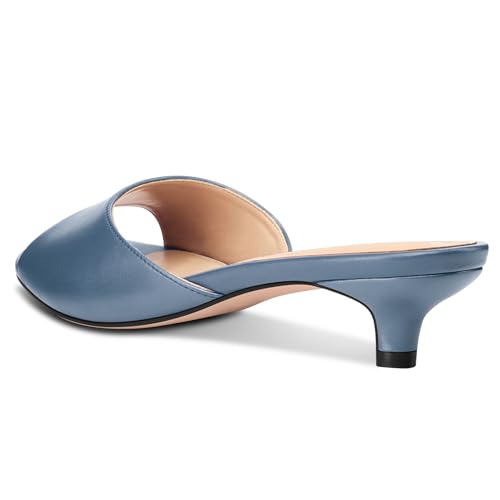 Image of TNYNFBEB Womens Low Kitten Heel Open Toe Sandals Mules Shoes Slingback Prom Party Dress Summer 1.4 Inches Heels