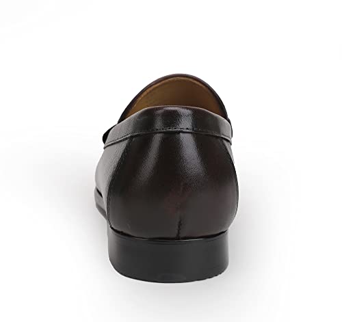 Image of Formal Dress Shoes for Men, Premium Buckle Moc-Toe Business Shoes Casual Slip-on Penny Loafer