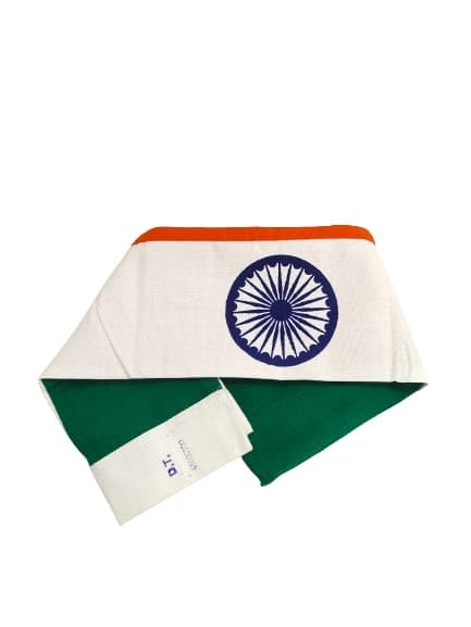 Image of PRIYAKANT SAFAWALA Tricolour Flag (Outdoor /Indoor) Flag in 100% Pure Khadi Fabric [Size,12x18 Inches]
