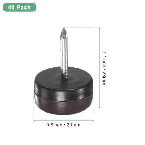 Patins de meubles de 2 cm à clouer avec base marron robuste pour pieds de chaises - 4