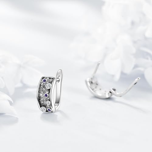 KZX Daisy/Sunflower/Morning Glory Earrings Flower Hoop Earrings for Women Flower Floral Earrings Jewelry Gifts for Women Lover4