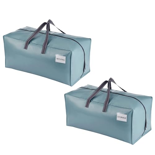 VENO Pacote com 2 sacos de transporte resistentes com alças de mochila, zíperes e alças, sacos de embalagem extragrandes para dormitório universitário essenciais, suprimentos de mudança alternativa