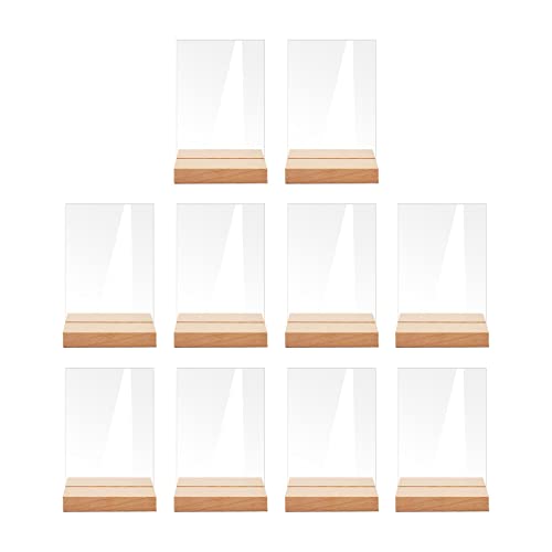 Tarjetas de asientos DIY con placas acrílicas de diseño rectangular y soportes de madera 4