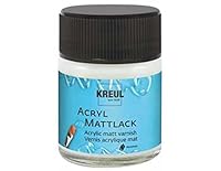 KREUL 79403 - Acryl Mattlack auf Wasserbasis, 50 ml Glas, matt transparent, Schutz- und Überzugslack für durchgetrocknete Aufmalungen, bedingt witterungsbeständig, speichelecht