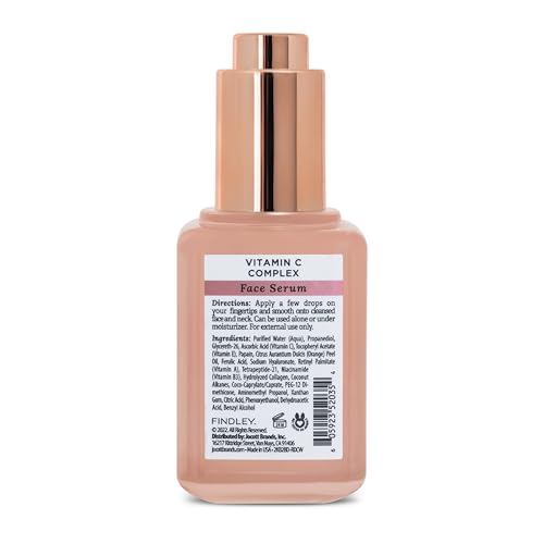 Findley Vitamin C Complex Brightening Face Serum | Ultimate Glow | Soothes & Refreshes | Smooth Skin Texture (2 Fl Oz)