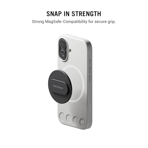 Image of DailyObjects Case Holder Phone Grip Compatible with iPhone & MagSafe Phones /Cases - Anti-Drop Grip, One-Handed Use, Phone Stand - Carbon Black