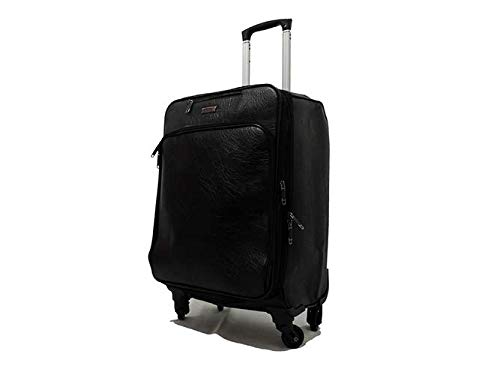 Kit Mala de Viagem Quadrada Material Sintético Liso Rodinhas 360° Bordo Cor: Preto