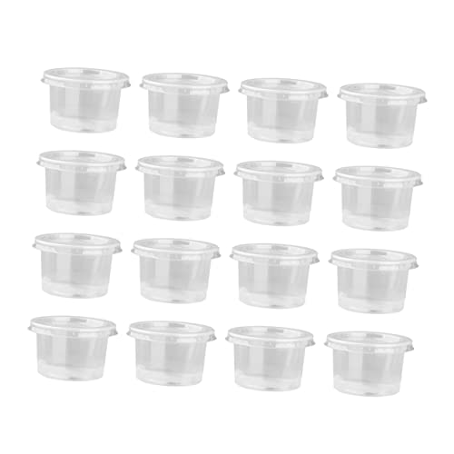 Ipetboom 140ml Portion Cups Lids 100pcs Disposable Jelly Cups Salad Dressings Sauces Mousse Containers