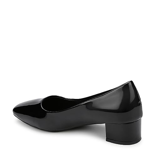 Image of Marc Loire Women Square Toe Solid Block Heel Pumps for Office, Party and Formal Wear
