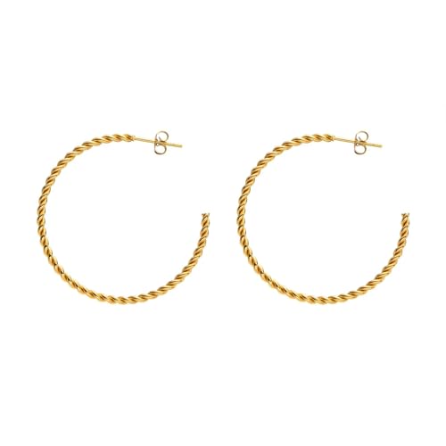 Boucles d'oreille ouvertes torsadées grand format pour un mariage boho chic