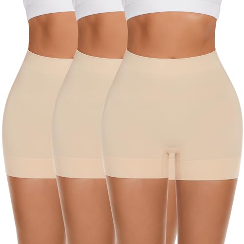Image of FRESBEIT Slip Shorts for Women Under Dress, Boyshorts Panties Anti Chafing Boyshorts Smooth Shapewear Shorts M