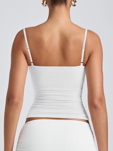 Image of PINKMSTYLE Women's Basic Double Lined Scoop Neck Tank Tops Adjustable Cami Tank Summer Sleeveless Tops