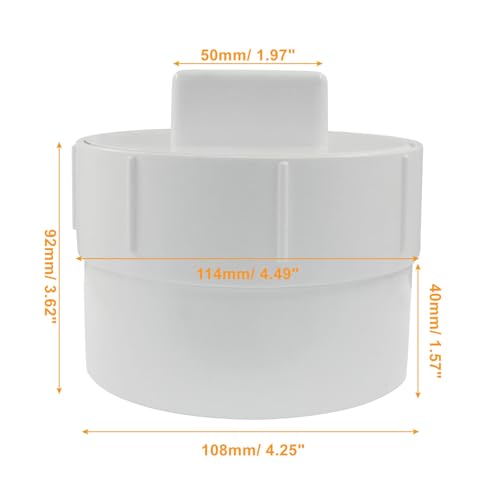 Image of 4 Inch PVC Sewer Cleanout Adapter with Plug Pipe Fitting, DWV Flush Sewer Cleanout Cap for Outdoor Garden, RV, Drainage Piping System, Pack of 2