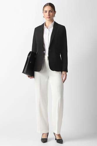 Buy Women Black Solid Blazer at Amazon.in - Image 6