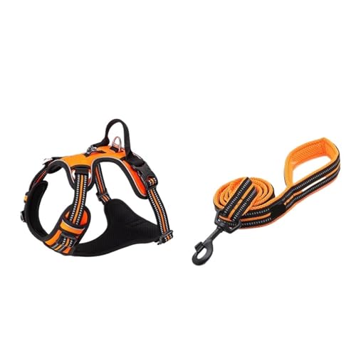 �y�b�g�n�[�l�X+���[�h�Z�b�g���[�v110cm/200cm����������Ȃ����߉\�ȃo�b�N��(Orange,M-LeashLength110CM)