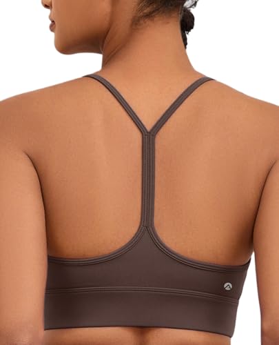 Image of Womens Y-Back Sports Bra, Weightless Padded Yoga Bra, Spaghetti Strap Low Impact Gym Top for Workout & Daily Wear