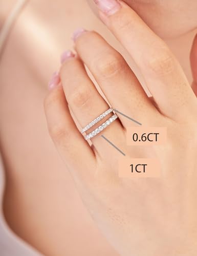 Imolove Moissanite Wedding Band Wedding Rings For Women Forever Band Rind 925 Sterling Silver Rings With 18K White Gold Plated Eternity Stackable Engagement Ring-70-2.0 thumb #4