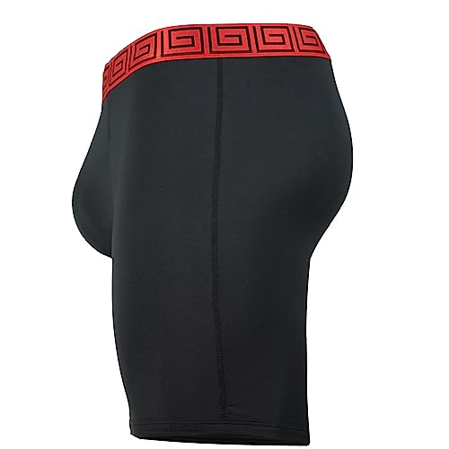 SHEATH Men’s Dual Pouch Boxer Briefs 8" Athletic Fit Moisture Wicking MicroModal Underwear with Fly4