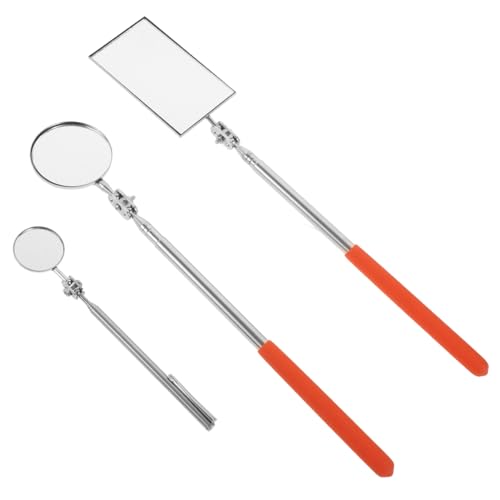 OUNONA 3pcs Inspection Mirror Telescopic Extendable Compact Flexible Frame for Vehicle Mechanic Auto Rotating