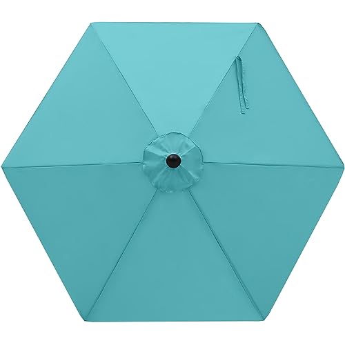 Image of MASTERCANOPY Patio Umbrella 9 ft Replacement Canopy for 6 Ribs-Turquoise Canopy Only