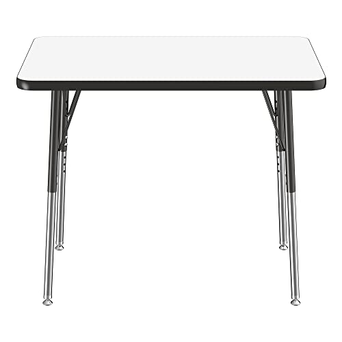 Image of Learniture Adjustable Height Dry-Erase Classroom Activity Table for School and Home, Rectangular Activity Table with Whiteboard Top, 24 inch D x 36 inch W x 30 inch H, White