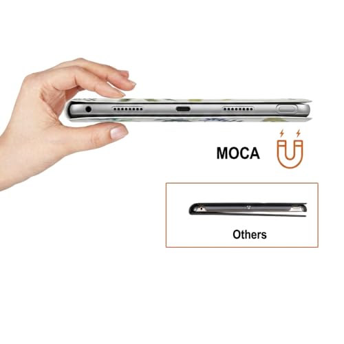 Image of MOCA Case for iPad A16 11th Generation 11 Inch 2025 Case, iPad Case 10th Generation 10.9 Inch Slim Stand Back Protective Smart Cover (White Flower)