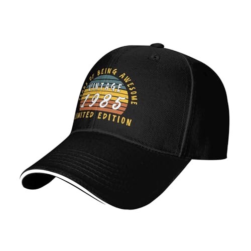 Jahrgang 1985 Geburtstag Unisex Snapback Kappe Leicht Baseballkappe Verstellbar Baseballmütze Für Sport Draussen Reisen Jahrgang 1985 Geburtstag Unisex Snapback Kappe Leicht Baseballkappe Verstellbar Baseballmütze Für Sport Draussen Reisen