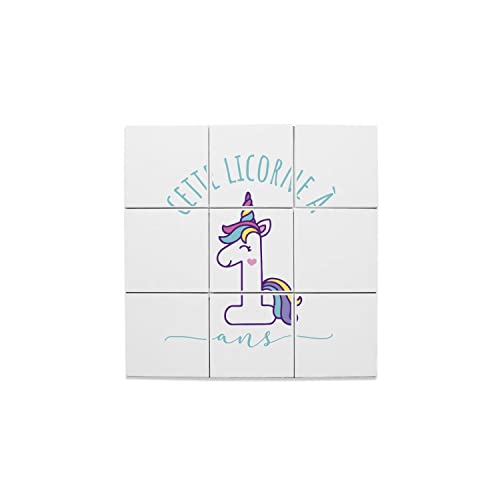 Carreaux céramique licorne décoration murale durable anniversaire enfant 1 an