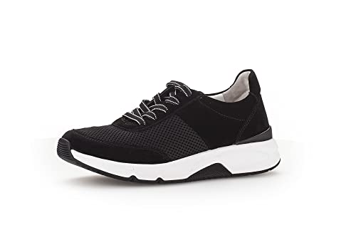 Gabor Damen Low-Top Sneaker, Frauen Halbschuhe,Wechselfußbett,Strassenschuhe,Sportschuhe,Freizeitschuhe,Turnschuhe,schwarz,37.5 EU / 4.5 UK