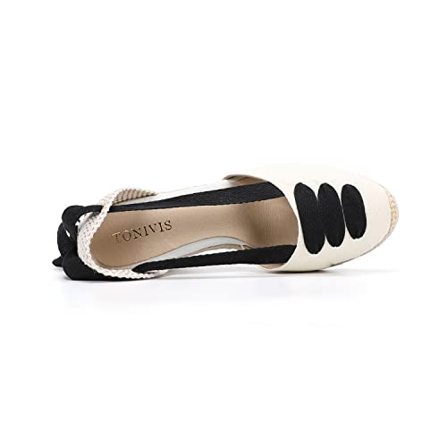 Image of Women's Espadrille Wedge Sandals Closed Toe Lace-Up Shoes